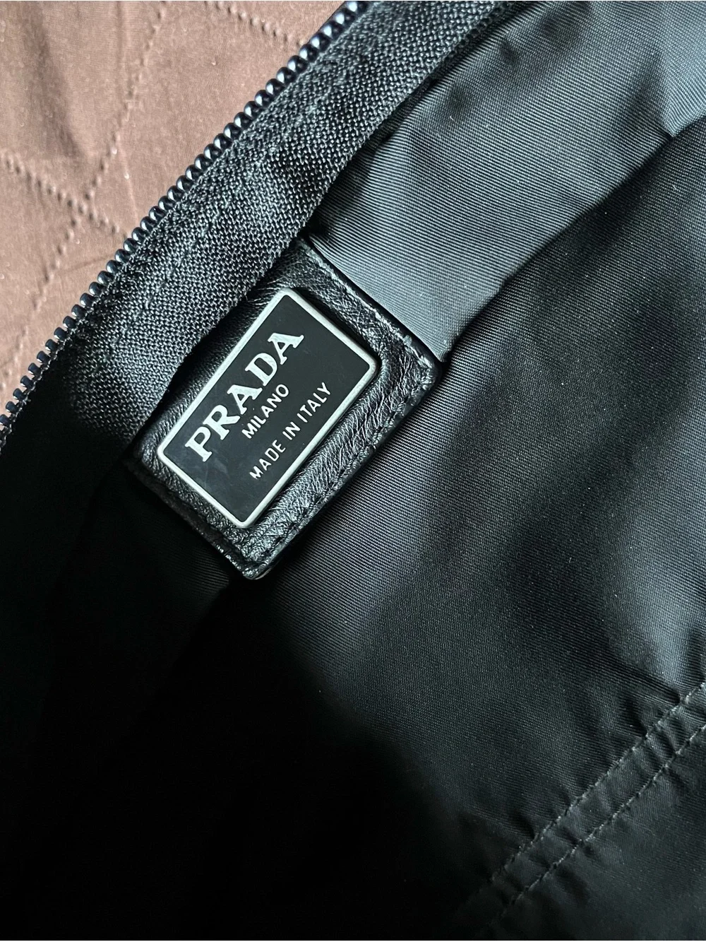 Prada Black Nylon Duffel Bag with Logo Plaque